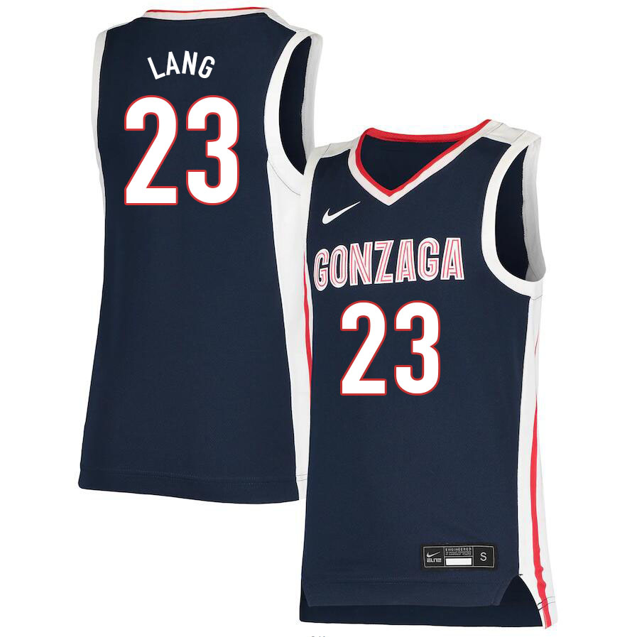 Men #23 Matthew Lang Gonzaga Bulldogs College Basketball Jerseys Sale-Navy - Click Image to Close